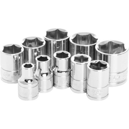 PERFORMANCE TOOL 10-Pc 3/8 In Dr. Sae Socket Set, W38002 W38002